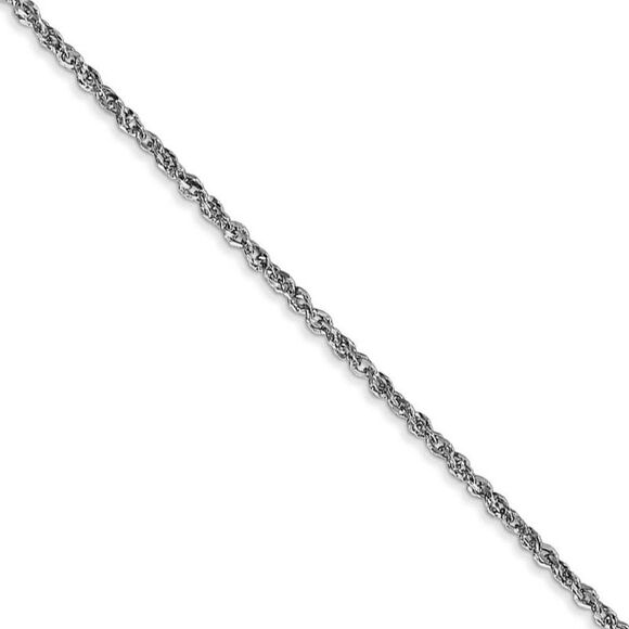 Children's 1.7mm 14k White Gold Ropa Chain Necklace 14 Inch